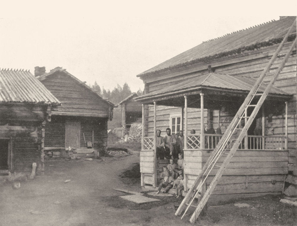 FINLAND. Old- Fashioned posting inn 1908 antique vintage print picture